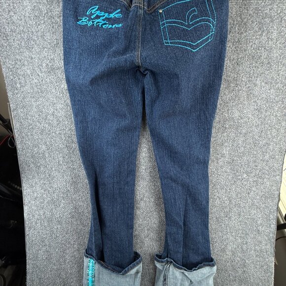 VTG APPLE BOTTOMS BLUE JEANS Women Size 7/8 Cotton Denim Stretch Embroidered - Picture 12 of 16